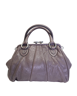 Sunburst Stam Bag M, Leather, Grey, Strap, 1078FA08, 3*